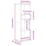 Bokhylle Hvit 34X31X112 Cm Konstruert Tre