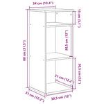 Bokhylle Hvit 34X31X80 Cm Konstruert Tre