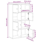 Bokhylle Hvit 60X24X101,5 Cm Konstruert Tre