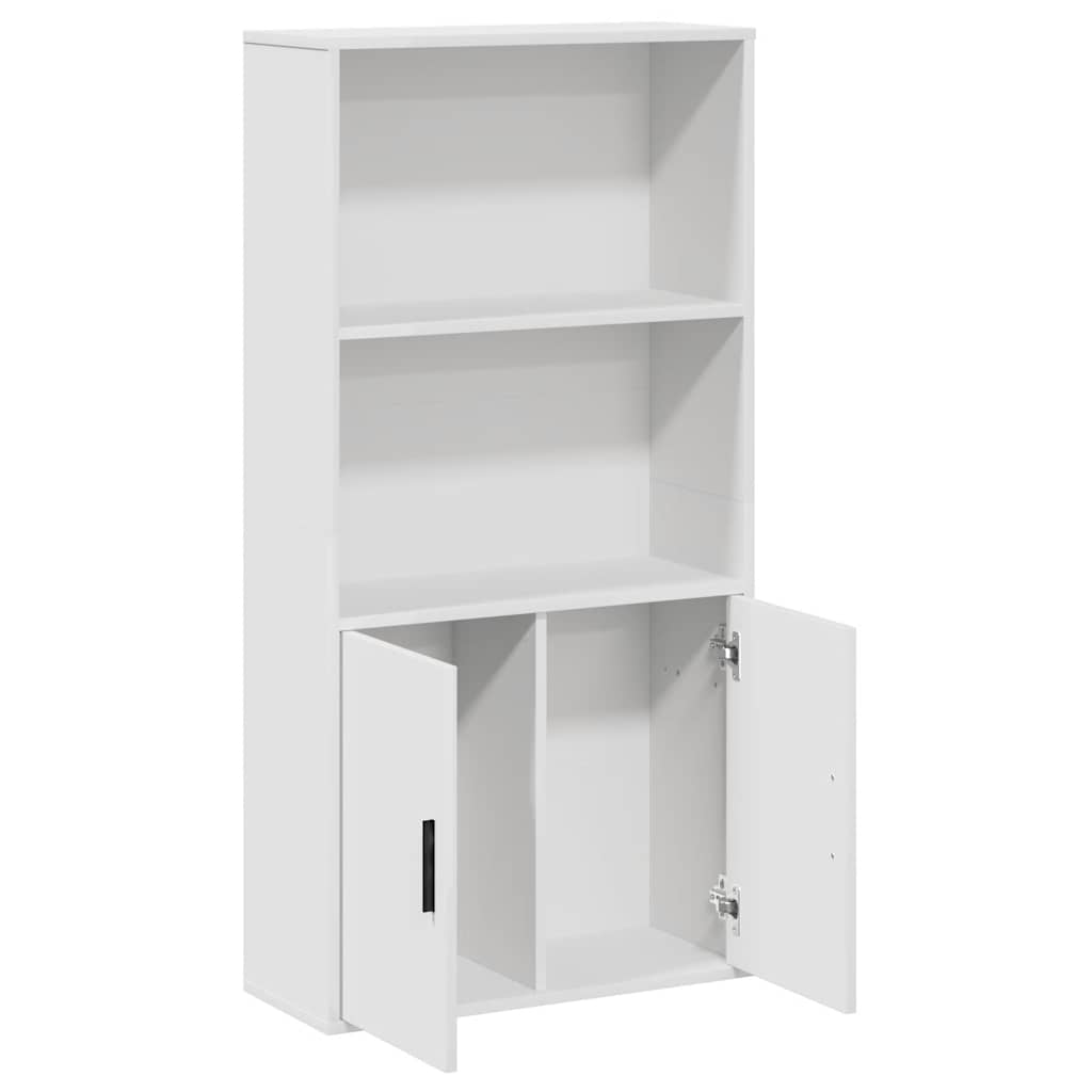 Bokhylle Hvit 60X24X120 Cm Konstruert Tre