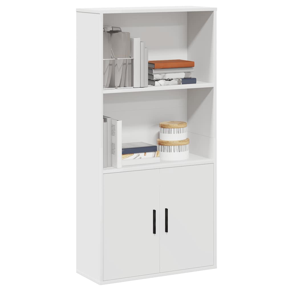 Bokhylle Hvit 60X24X120 Cm Konstruert Tre