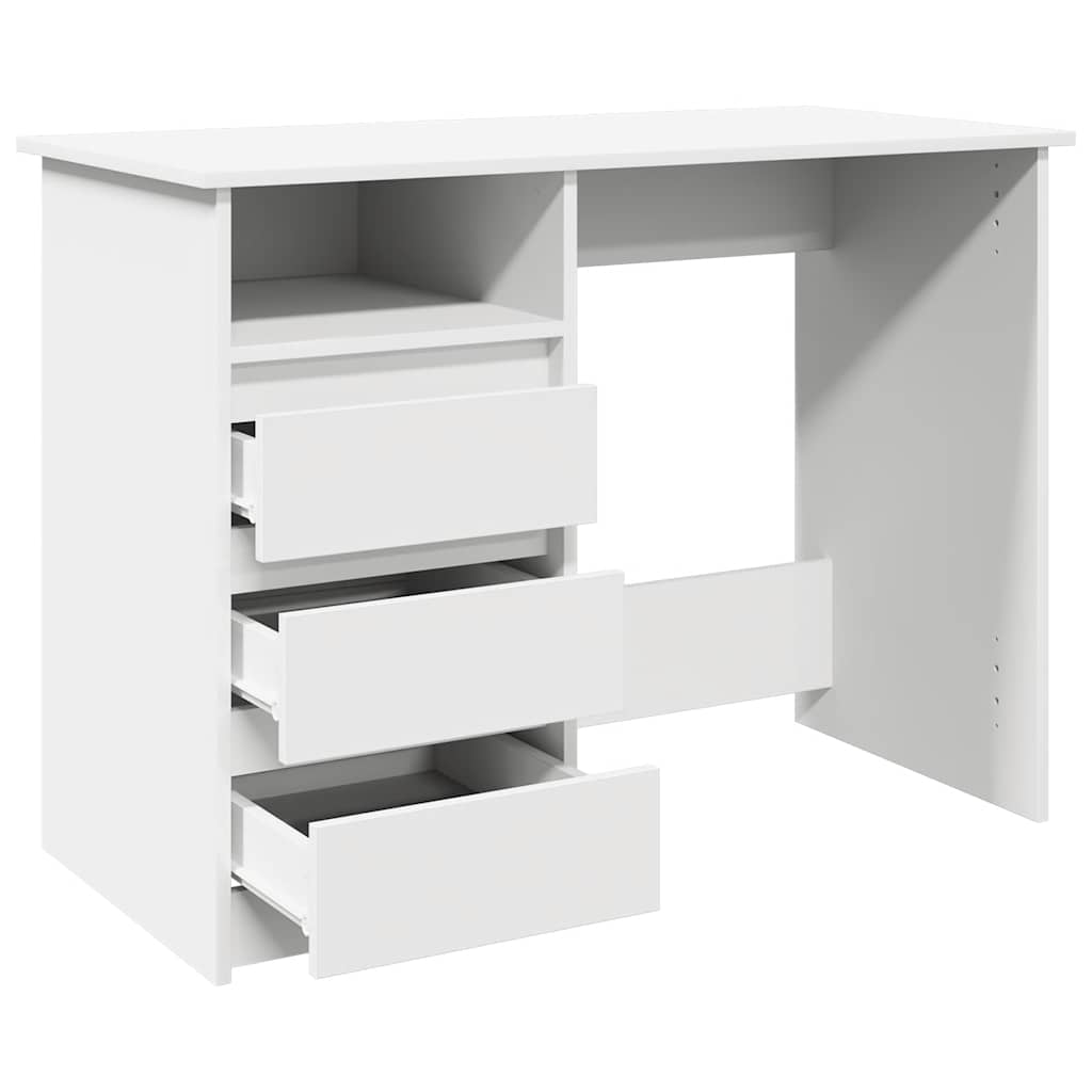 Skrivebord Hvit 102X50X75 Cm Konstruert Tre