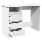 Skrivebord Hvit 102X50X75 Cm Konstruert Tre