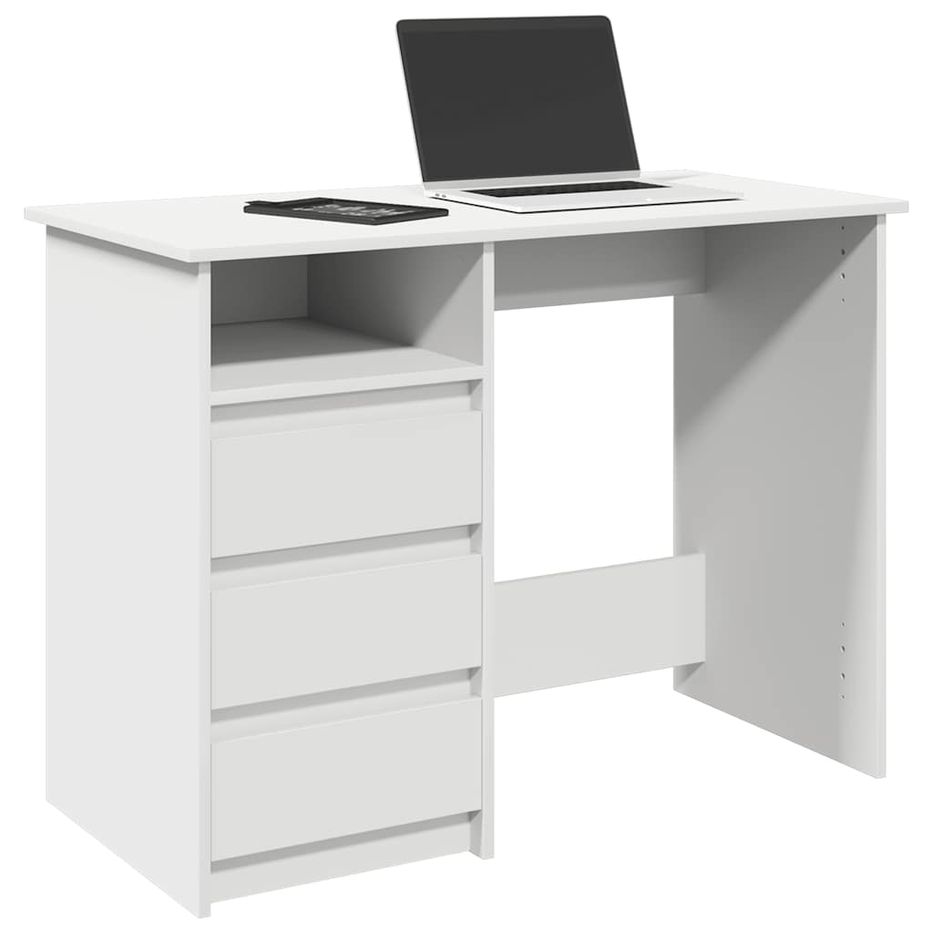 Skrivebord Hvit 102X50X75 Cm Konstruert Tre