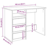 Skrivebord Gammelt Tre 102X50X75 Cm Konstruert Tre