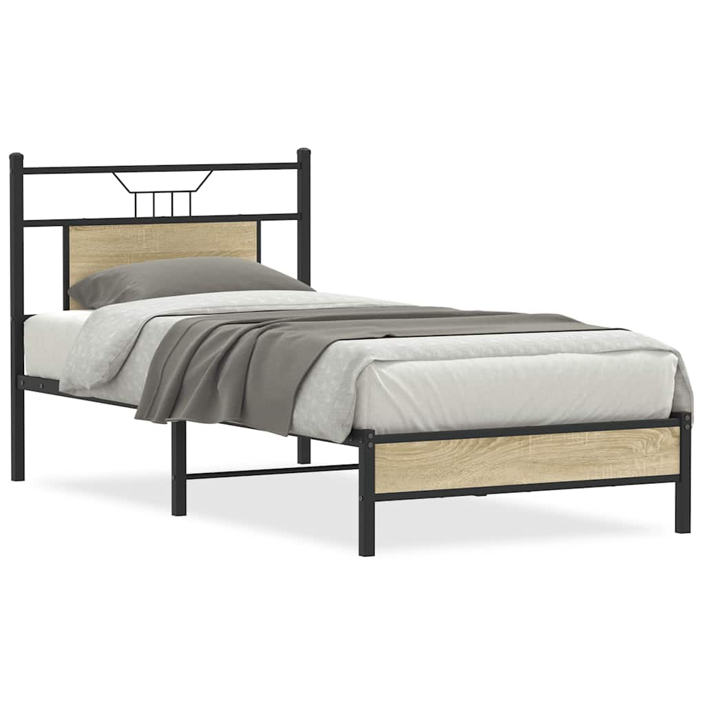 Sengeramme Uten Madrass Sonoma Eik 90X200 Cm Konstruert Tre