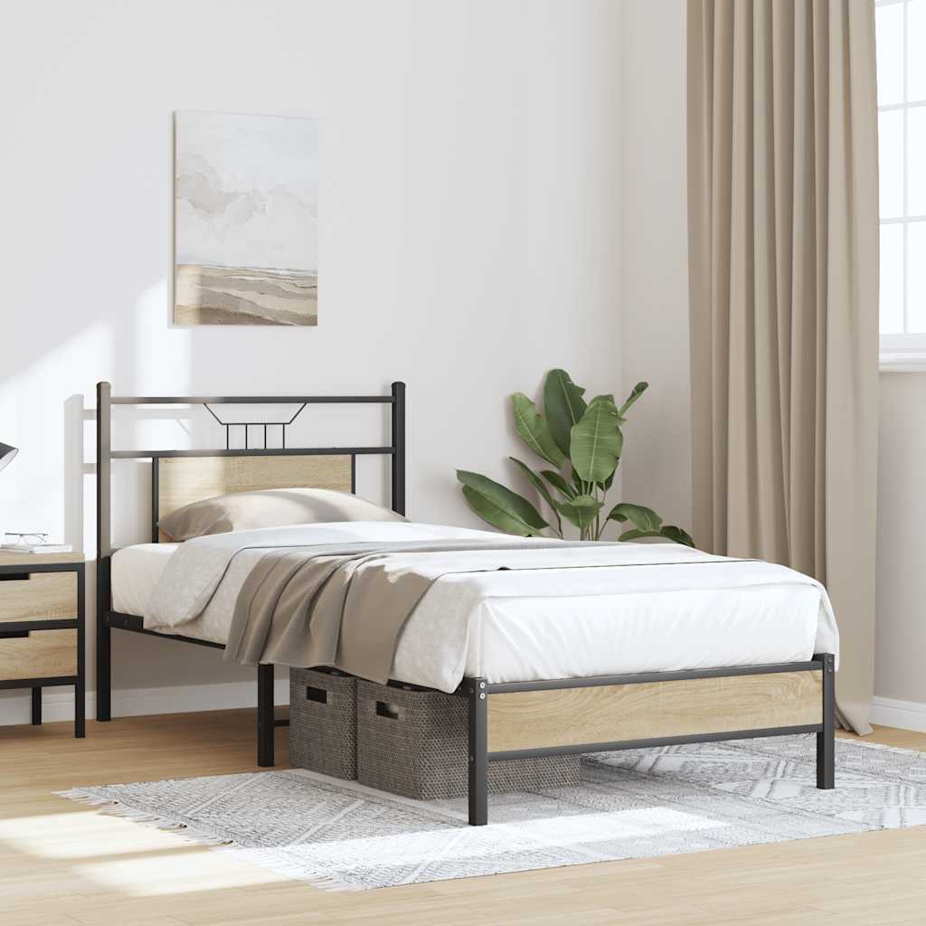 Sengeramme Uten Madrass Sonoma Eik 90X200 Cm Konstruert Tre