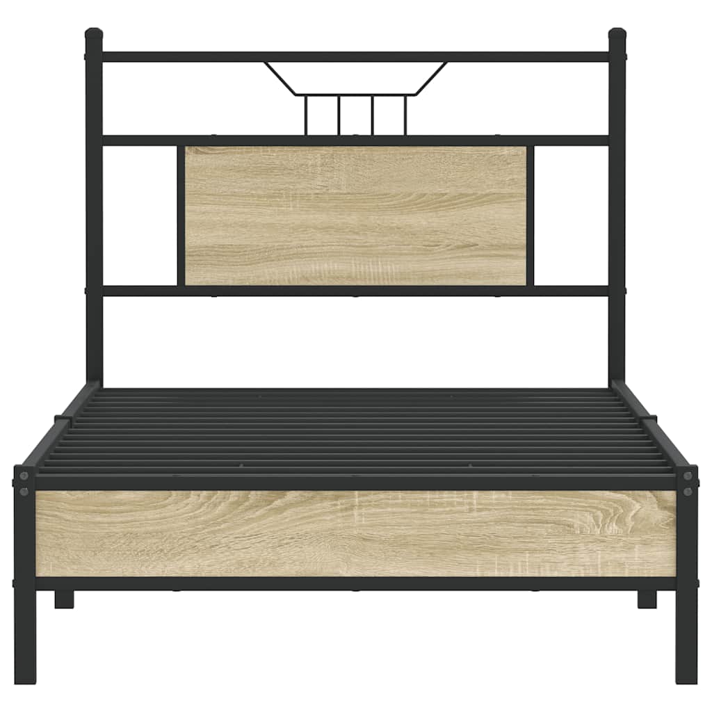 Sengeramme Uten Madrass Sonoma Eik 90X200 Cm Konstruert Tre