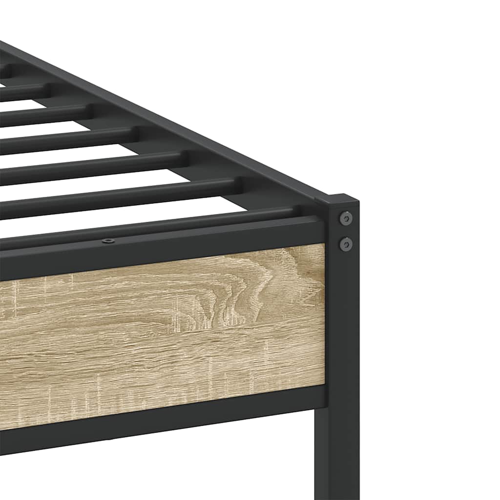 Sengeramme Uten Madrass Sonoma Eik 90X200 Cm Konstruert Tre