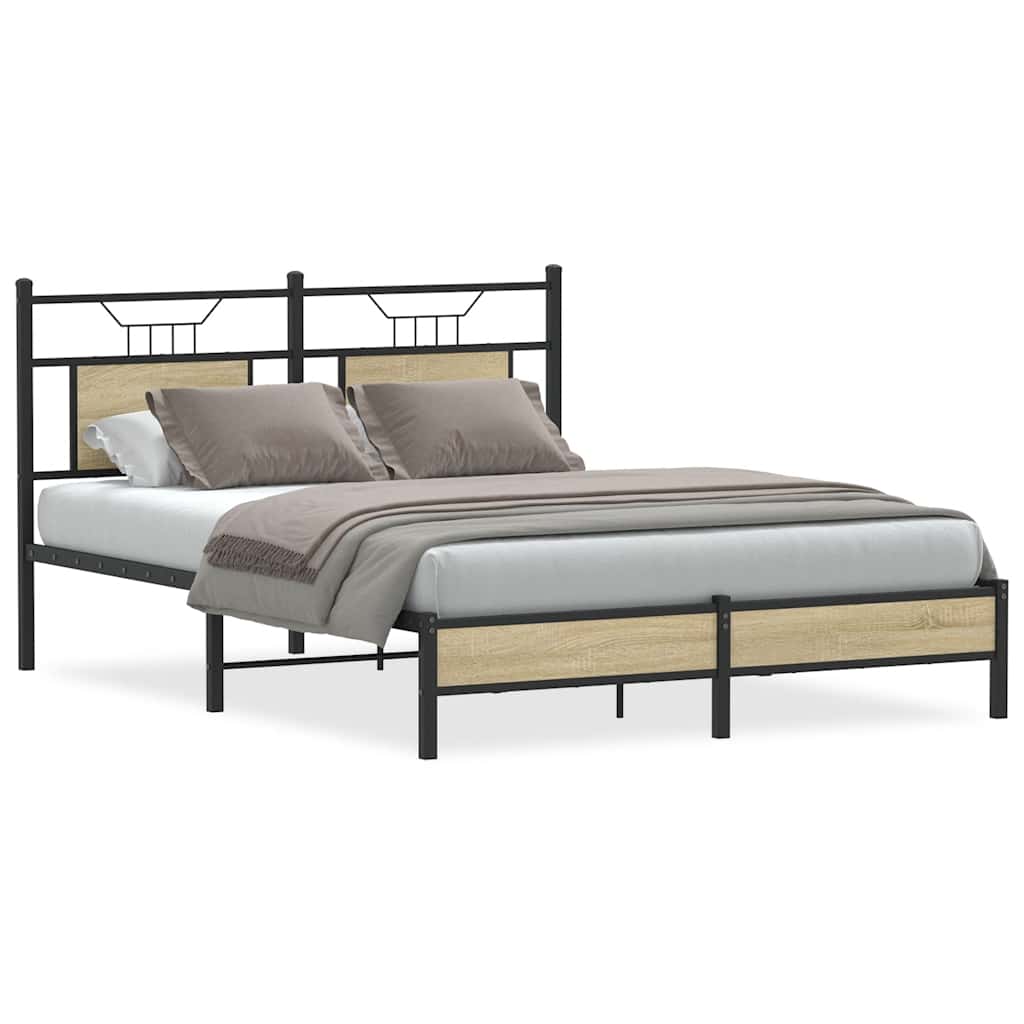 Sengeramme Uten Madrass Sonoma Eik 140X200 Cm Konstruert Tre