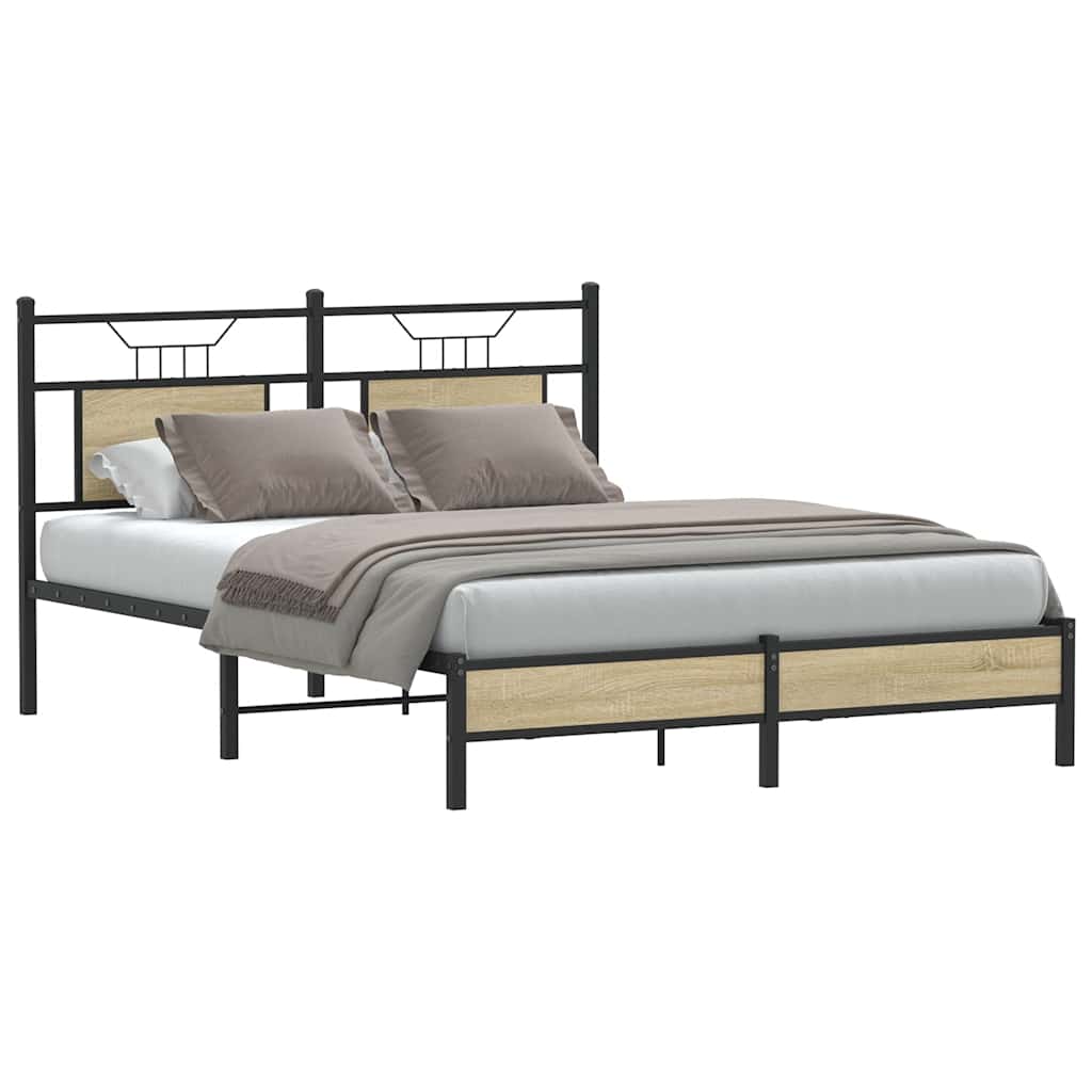 Sengeramme Uten Madrass Sonoma Eik 140X200 Cm Konstruert Tre