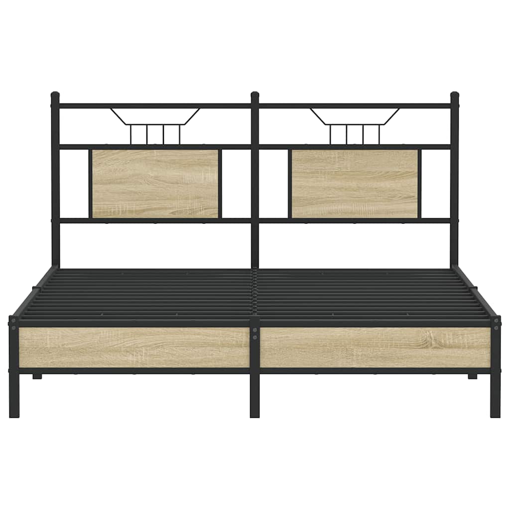 Sengeramme Uten Madrass Sonoma Eik 140X200 Cm Konstruert Tre