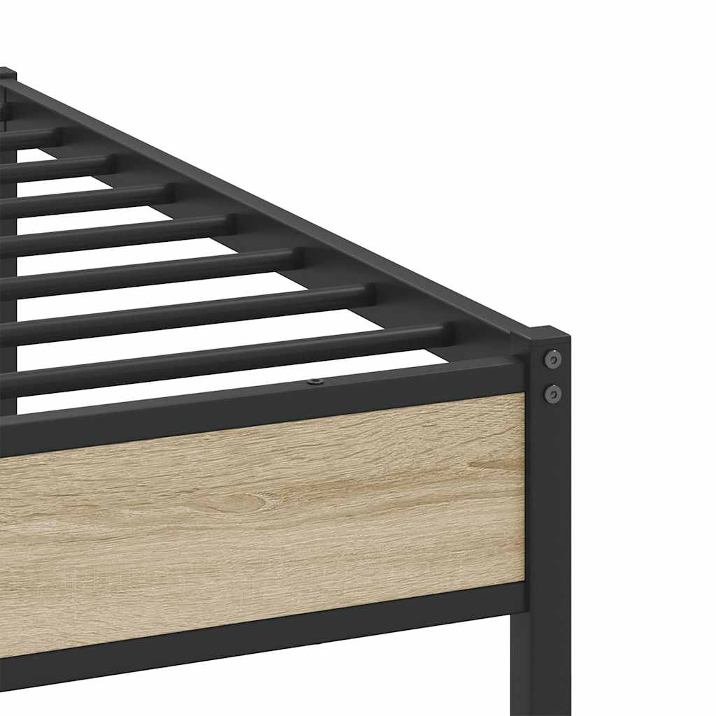 Sengeramme Uten Madrass Sonoma Eik 140X200 Cm Konstruert Tre