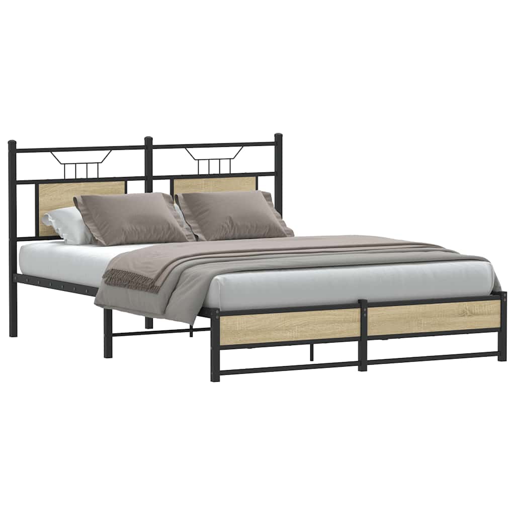 Sengeramme Uten Madrass Sonoma Eik 140X200 Cm Konstruert Tre