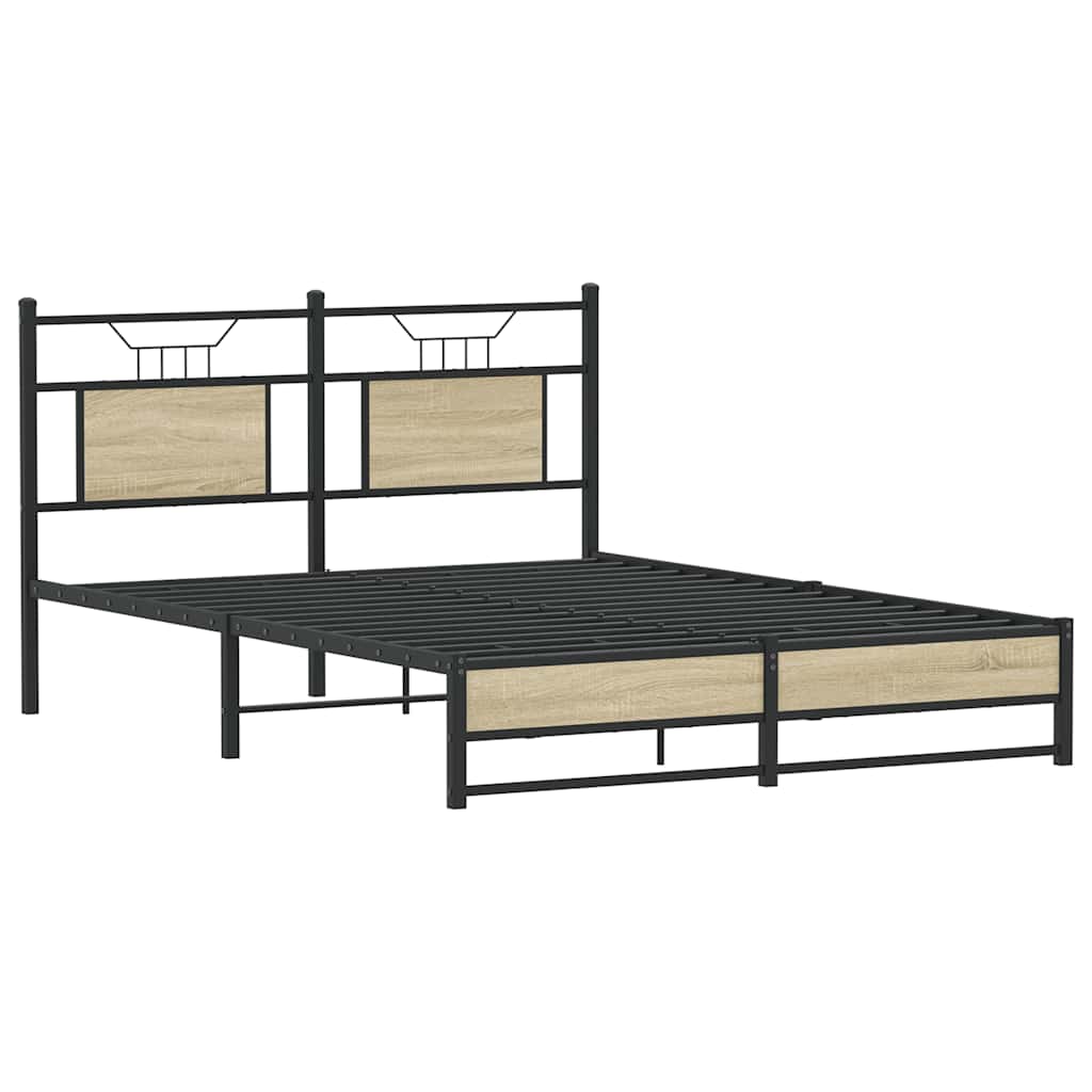 Sengeramme Uten Madrass Sonoma Eik 140X200 Cm Konstruert Tre