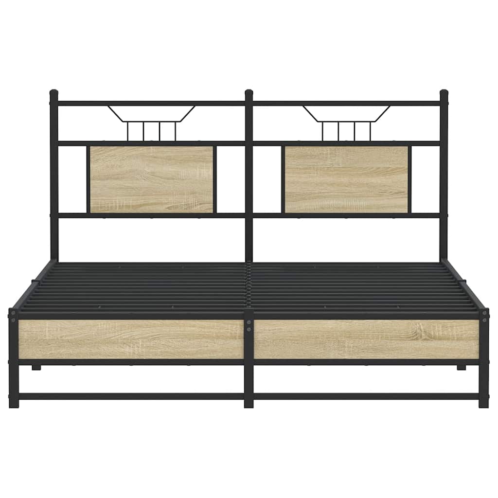Sengeramme Uten Madrass Sonoma Eik 140X200 Cm Konstruert Tre