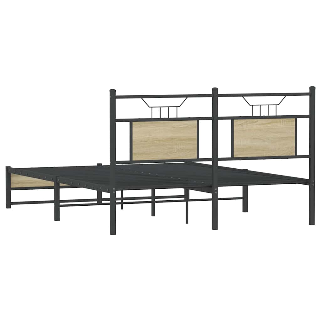 Sengeramme Uten Madrass Sonoma Eik 140X200 Cm Konstruert Tre
