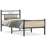 Sengeramme Uten Madrass Sonoma Eik 90X200 Cm Konstruert Tre