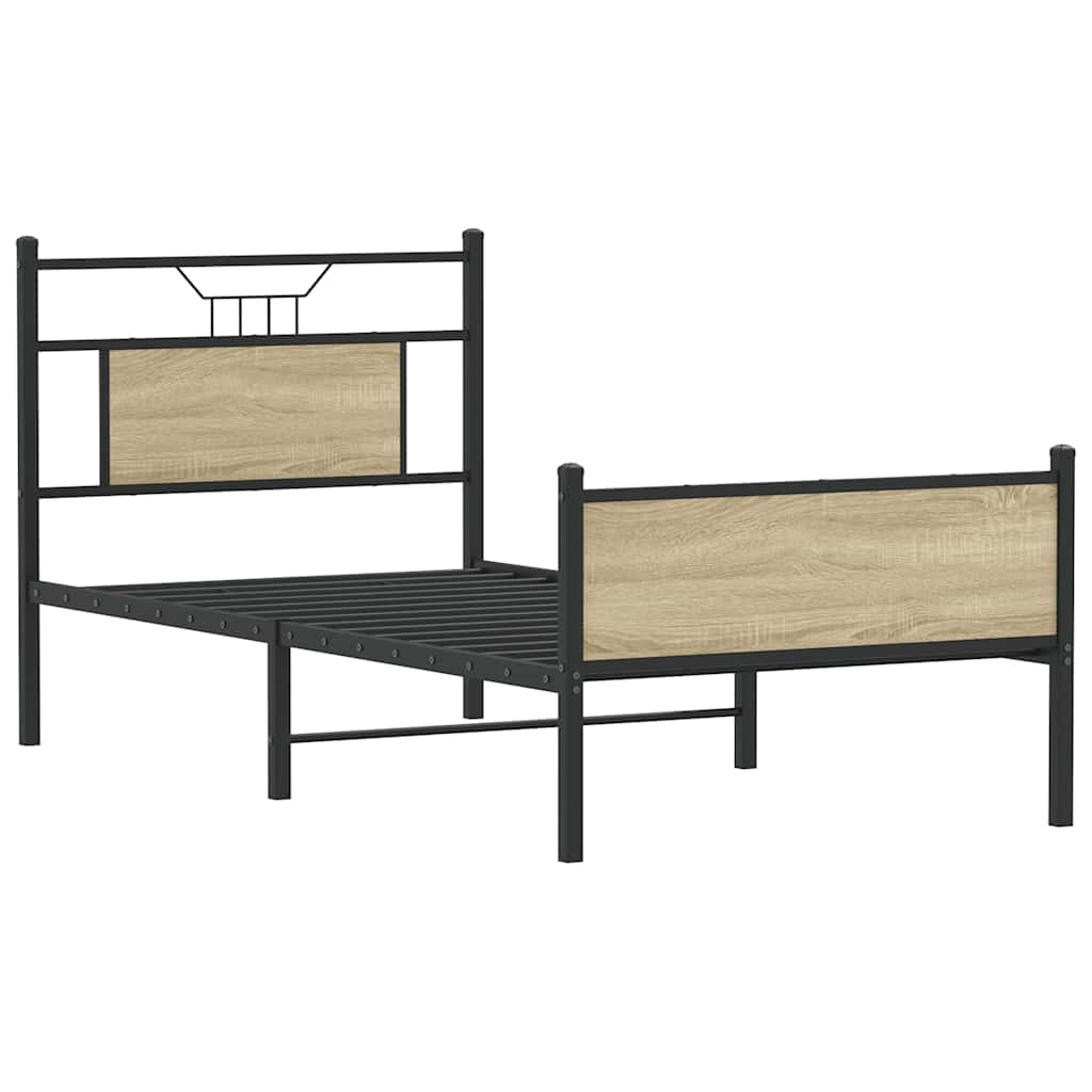 Sengeramme Uten Madrass Sonoma Eik 90X200 Cm Konstruert Tre