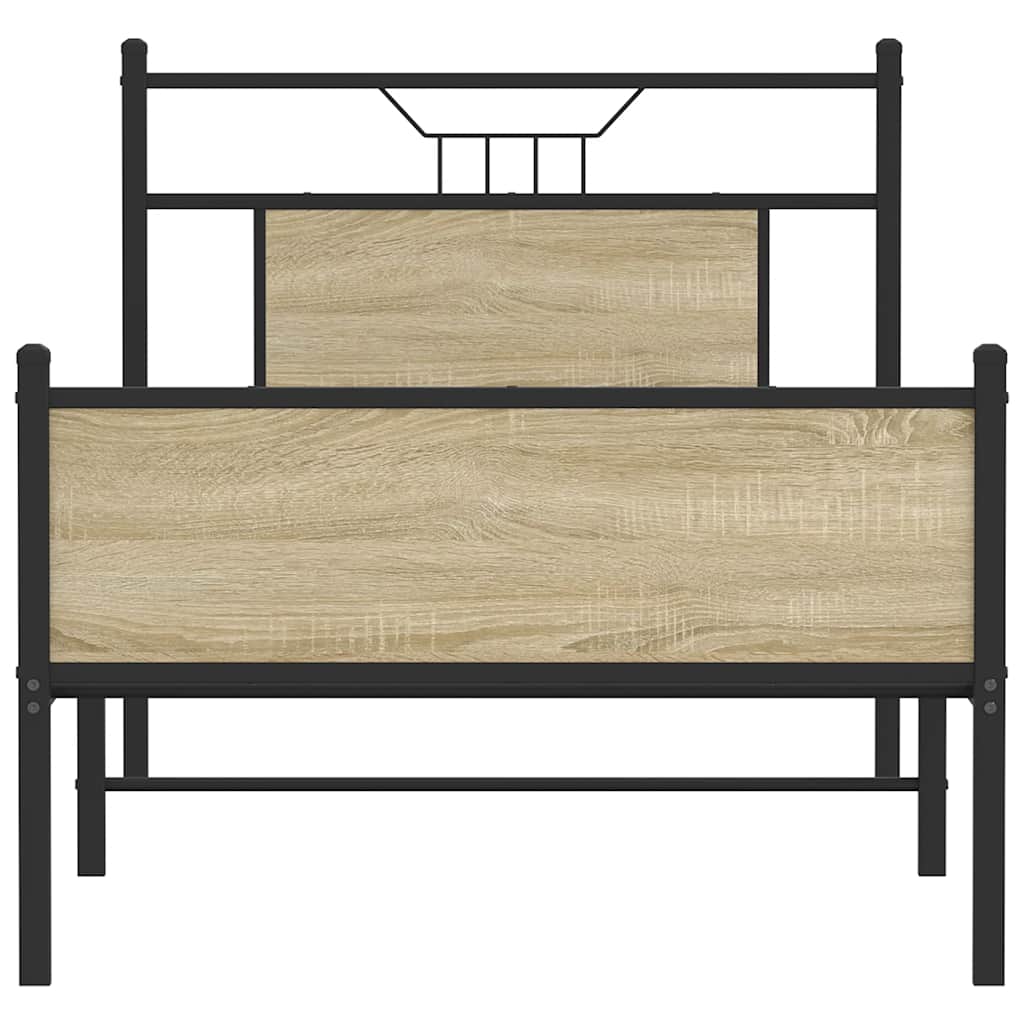 Sengeramme Uten Madrass Sonoma Eik 90X200 Cm Konstruert Tre