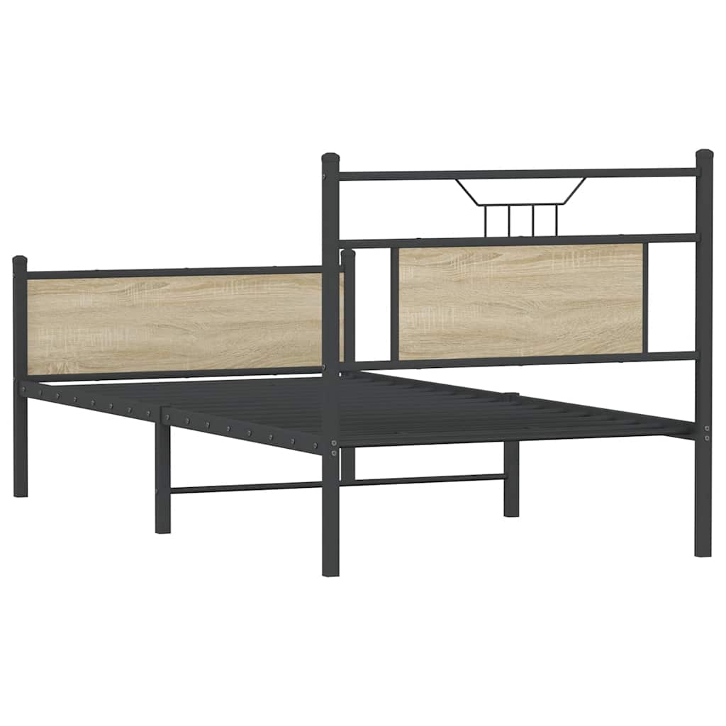 Sengeramme Uten Madrass Sonoma Eik 90X200 Cm Konstruert Tre