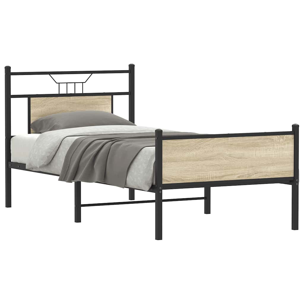 Sengeramme Uten Madrass Sonoma Eik 90X200 Cm Konstruert Tre