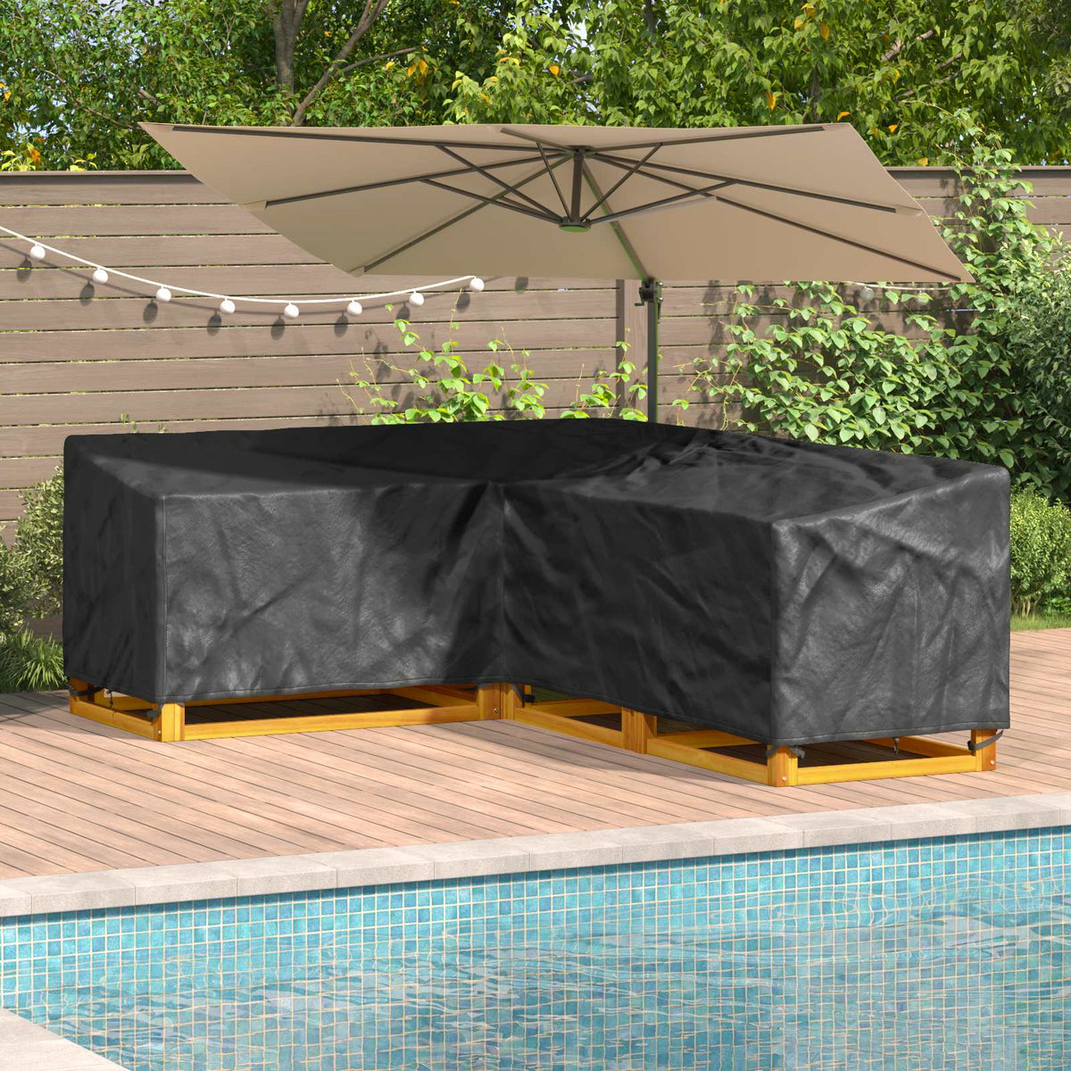 Møbelbeskyttelse Svart 250 X 180 X 80 Cm 210D Oxford Stoff