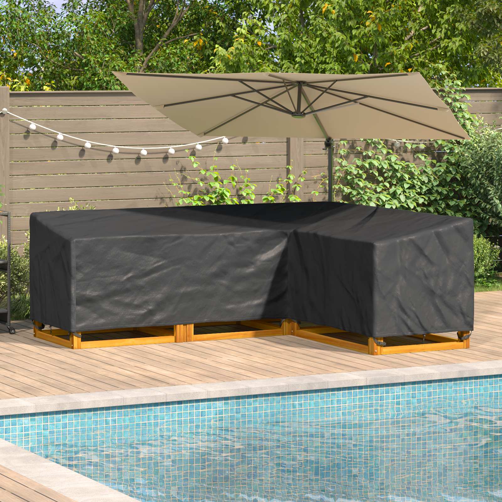 Møbelbeskyttelse Svart 260 X 210 X 80 Cm 210D Oxford Stoff