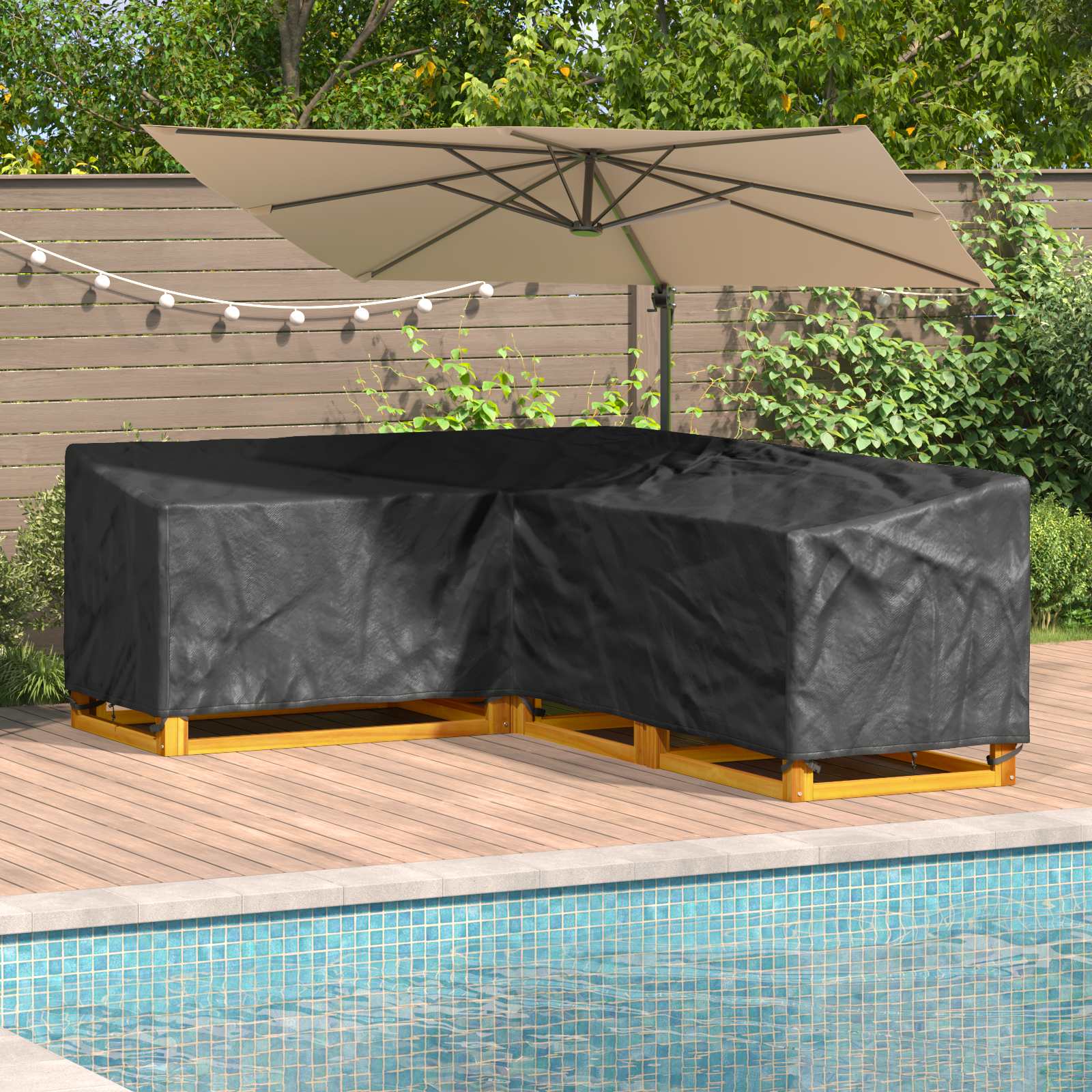Møbelbeskyttelse Svart 260 X 210 X 80 Cm 420D Oxford Stoff