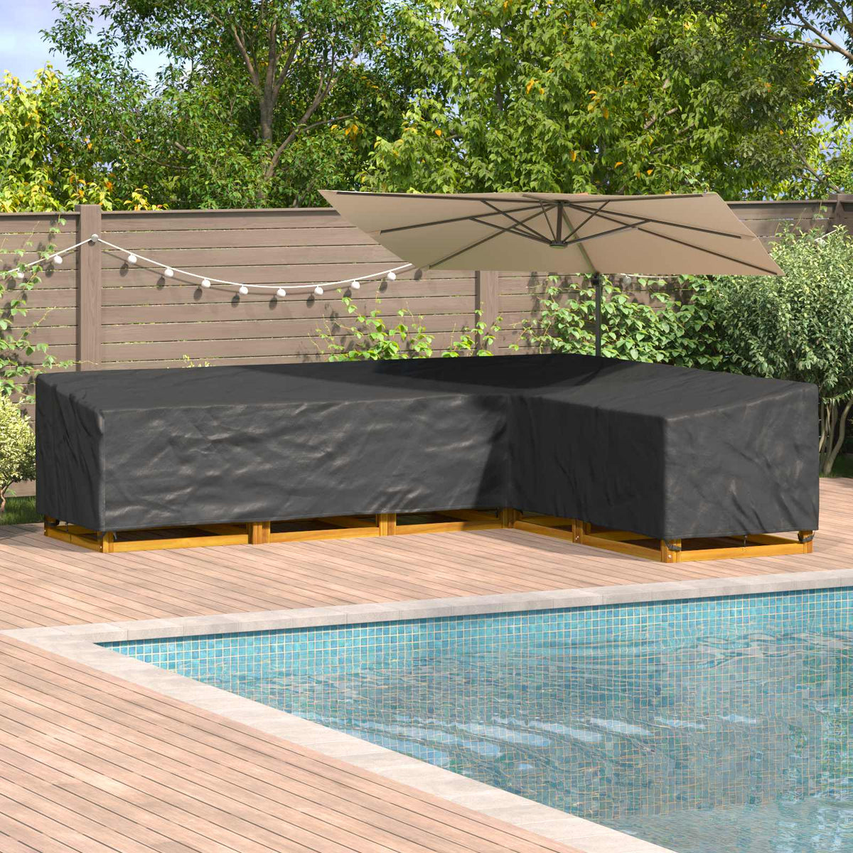 Møbelbeskyttelse Svart 330 X 255 X 80 Cm 210D Oxford Stoff