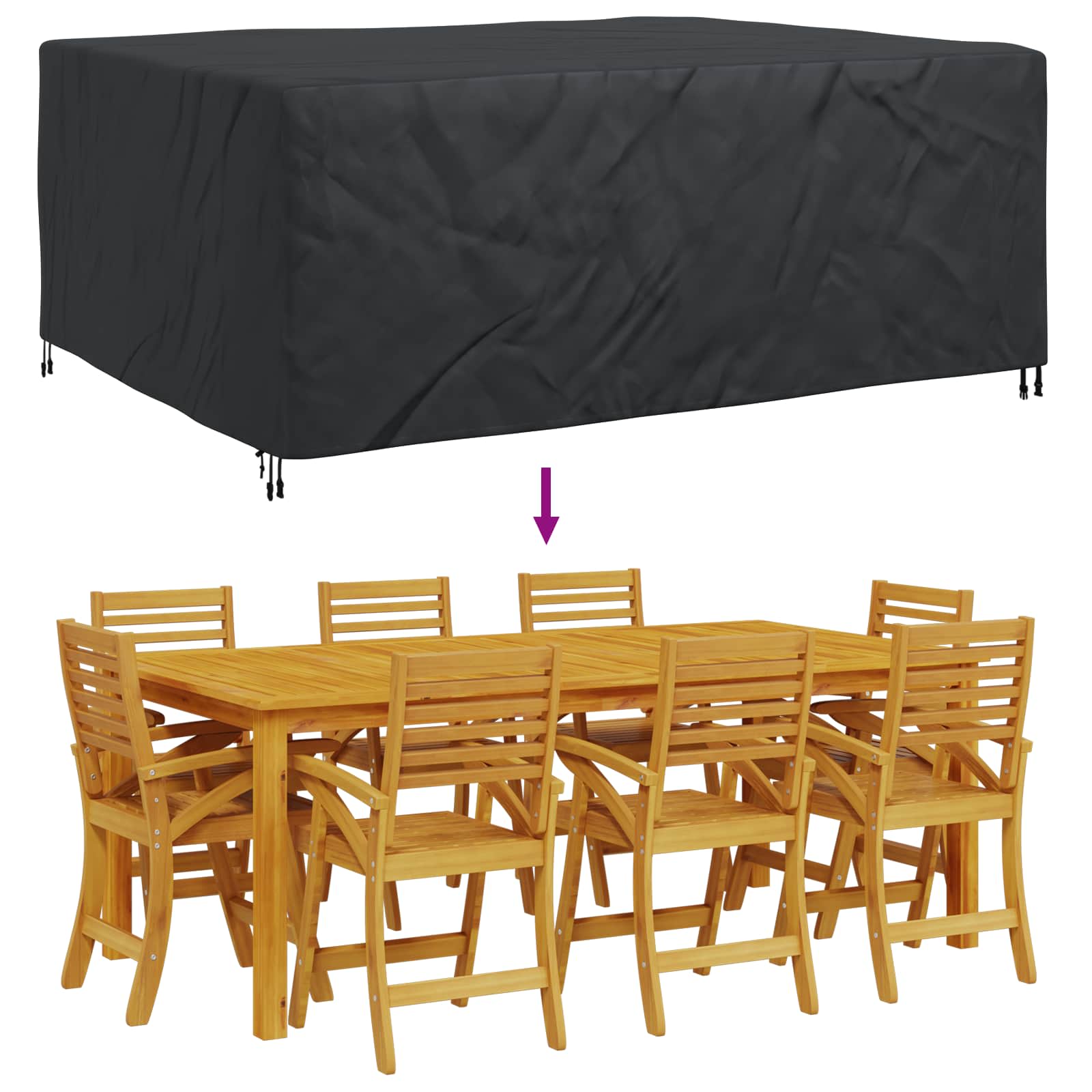 Møbelbeskyttelse Ensfarget Svart 240 X 190 X 90 Cm 600D