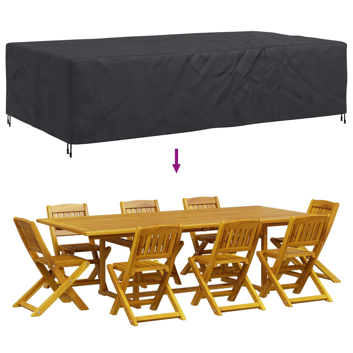Møbelbeskyttelse Ensfarget Svart 315 X 180 X 74 Cm 420D