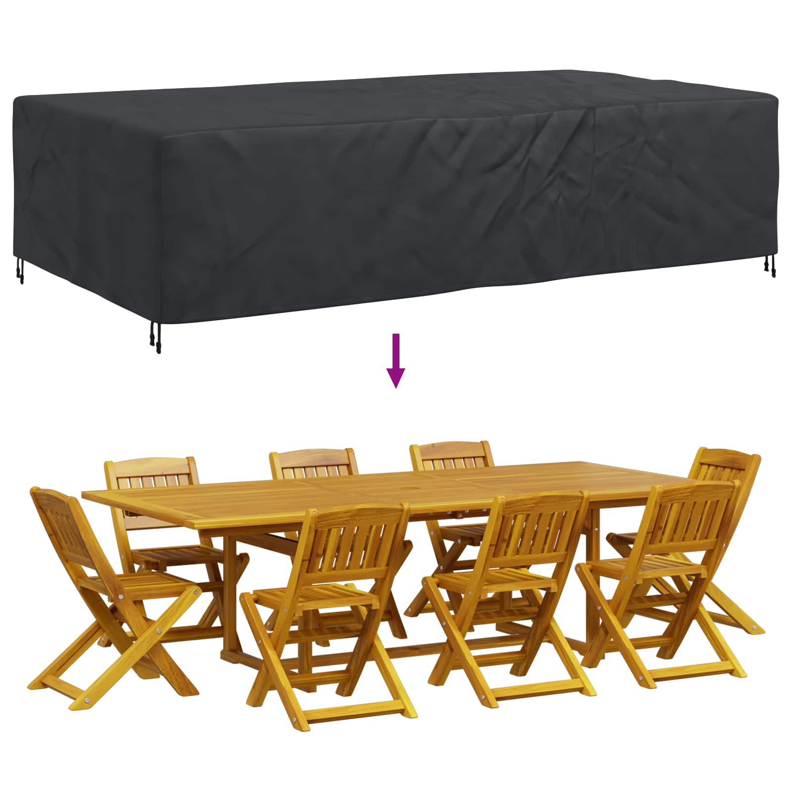 Møbelbeskyttelse Ensfarget Svart 315 X 180 X 74 Cm 420D
