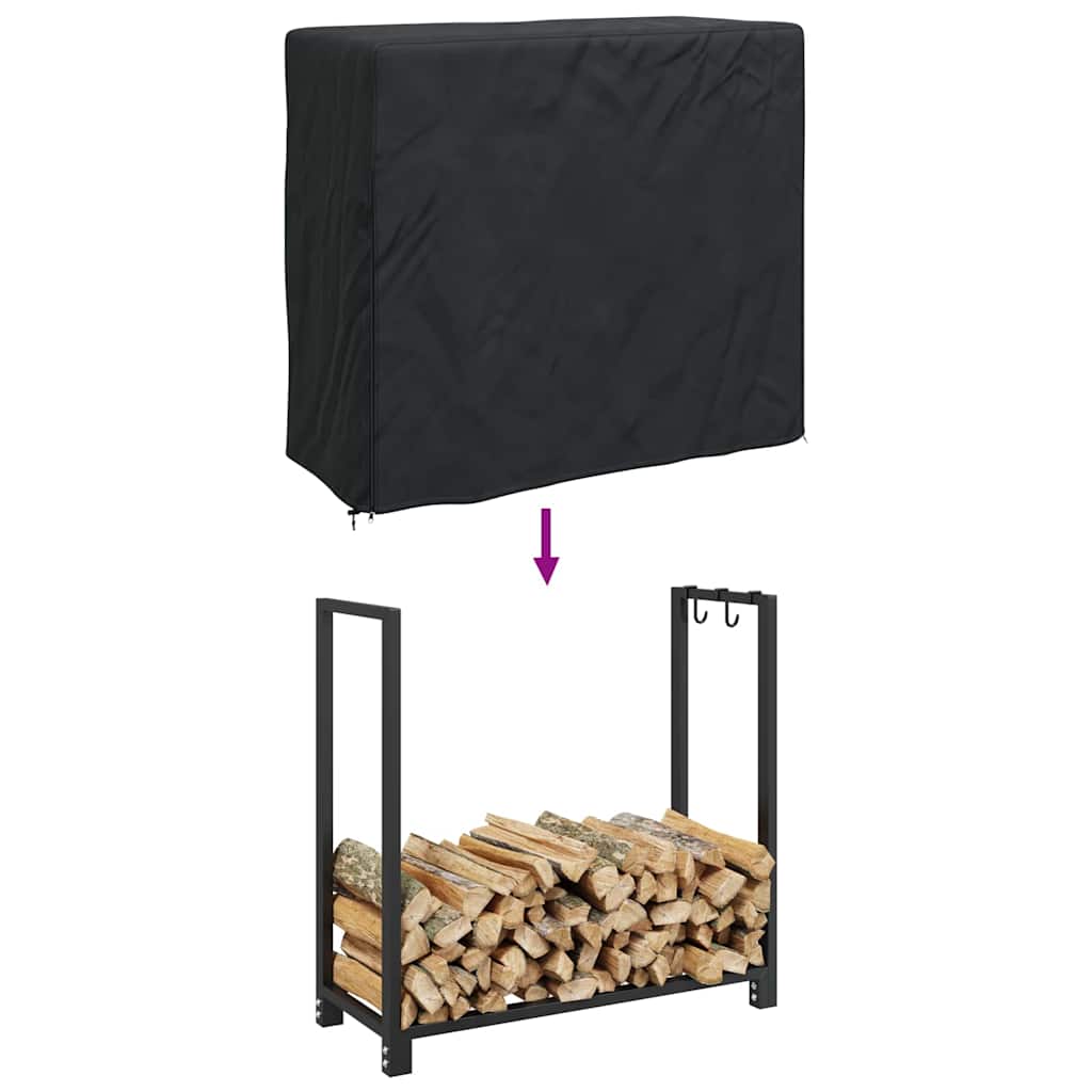 Vedstativtrekk Svart 61 X 122 X 106 Cm 210D Oxford Stoff