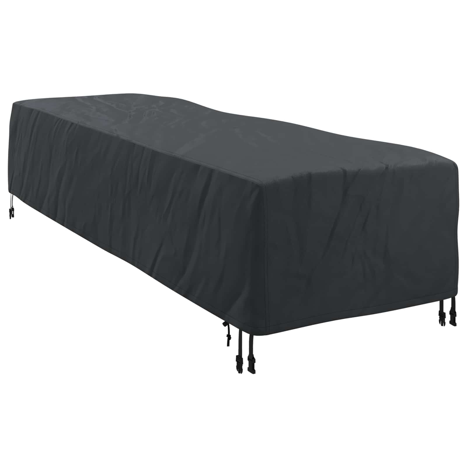 Loungerdeksel Ensfarget Svart 74 X 210 X 40 Cm Stoff