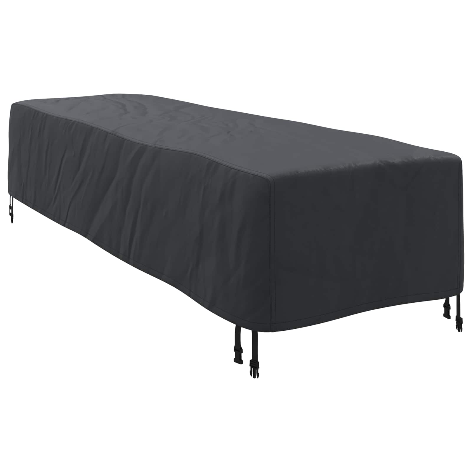 Loungerdeksel Ensfarget Svart 74 X 210 X 40 Cm Stoff