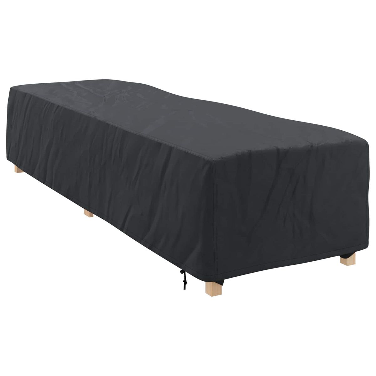 Loungerdeksel Ensfarget Svart 74 X 210 X 40 Cm Stoff
