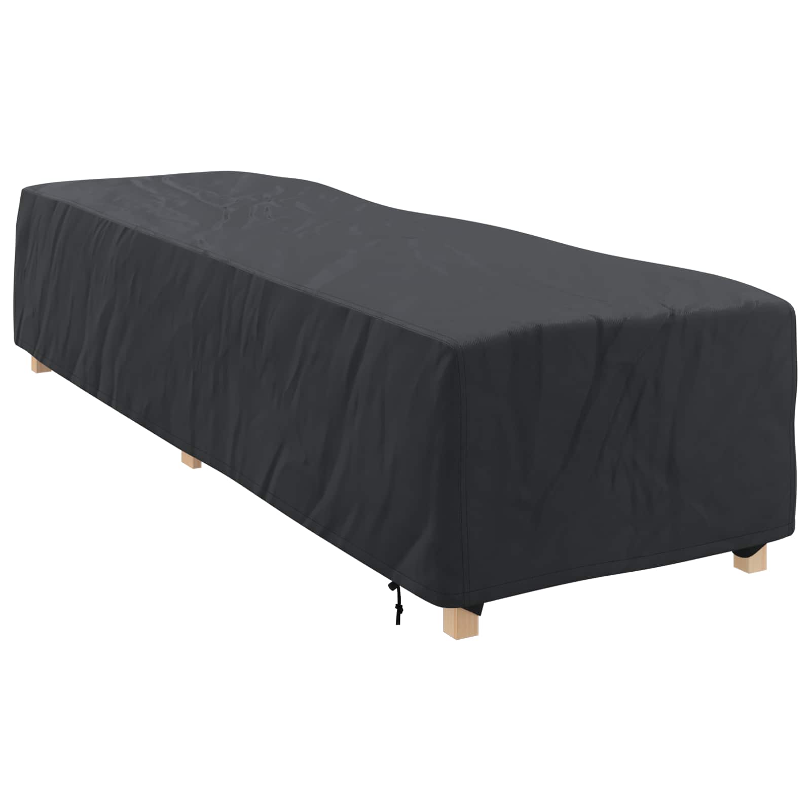 Loungerdeksel Ensfarget Svart 74 X 210 X 40 Cm Stoff
