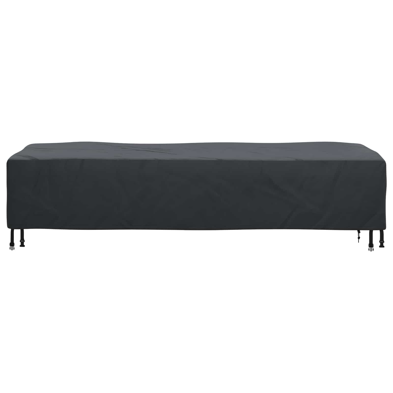 Loungerdeksel Ensfarget Svart 74 X 210 X 40 Cm Stoff