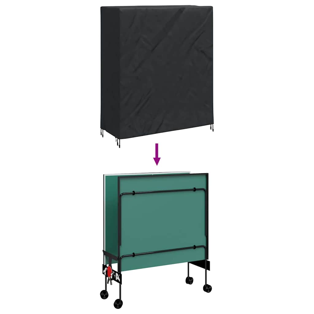 Pingpong Borddekken Ensfarget Svart 165 X 70 X 185 Cm Stoff