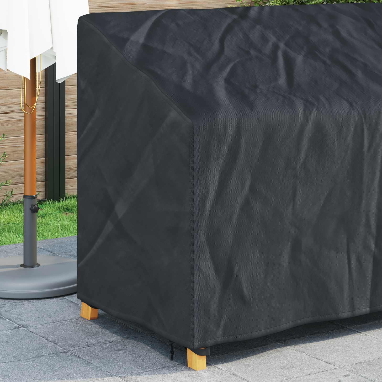 Hagebenkdeksel Svart 165 X 70 X 65 / 94 Cm 420D Oxford Stoff