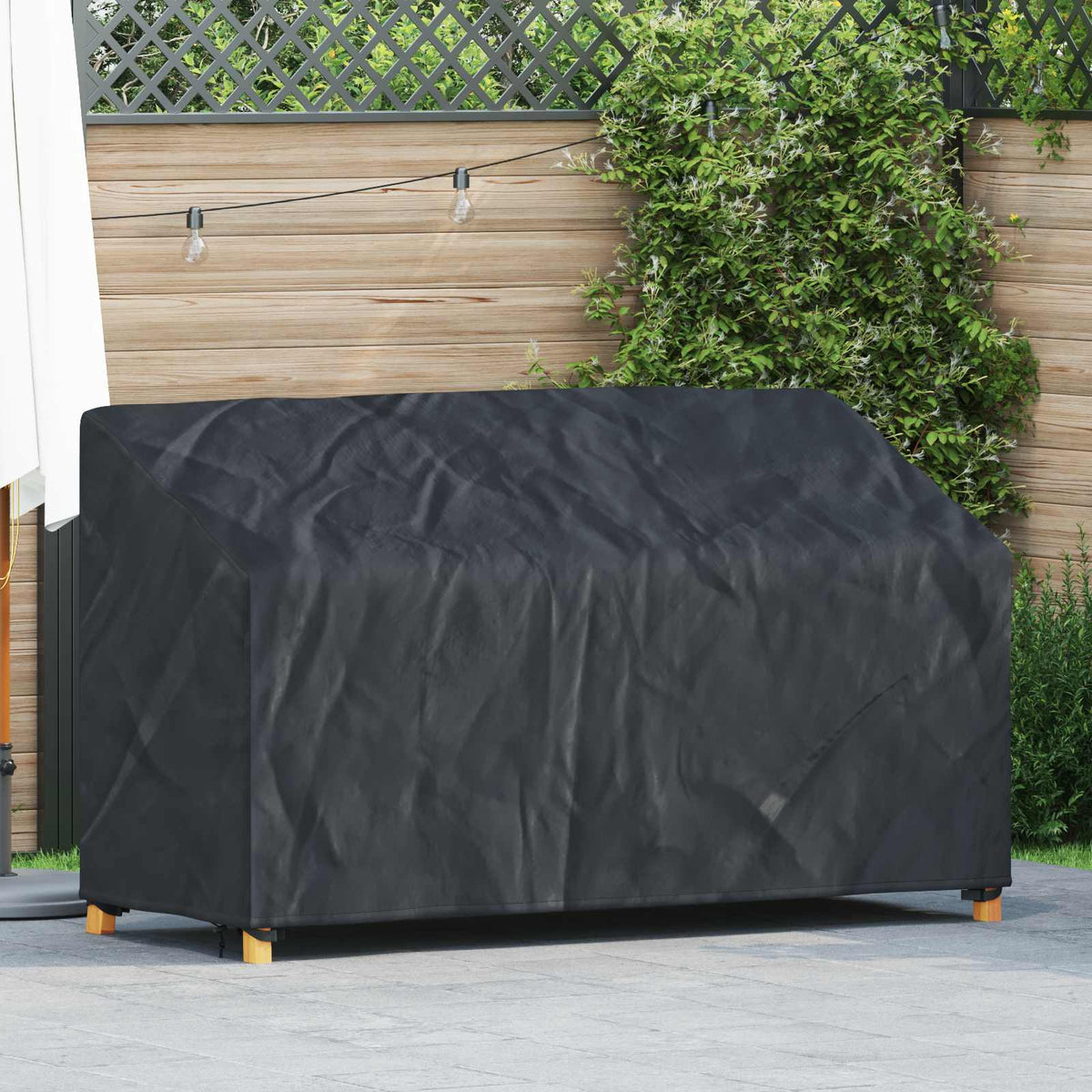 Hagebenkdeksel Svart 165 X 70 X 65 / 94 Cm 420D Oxford Stoff