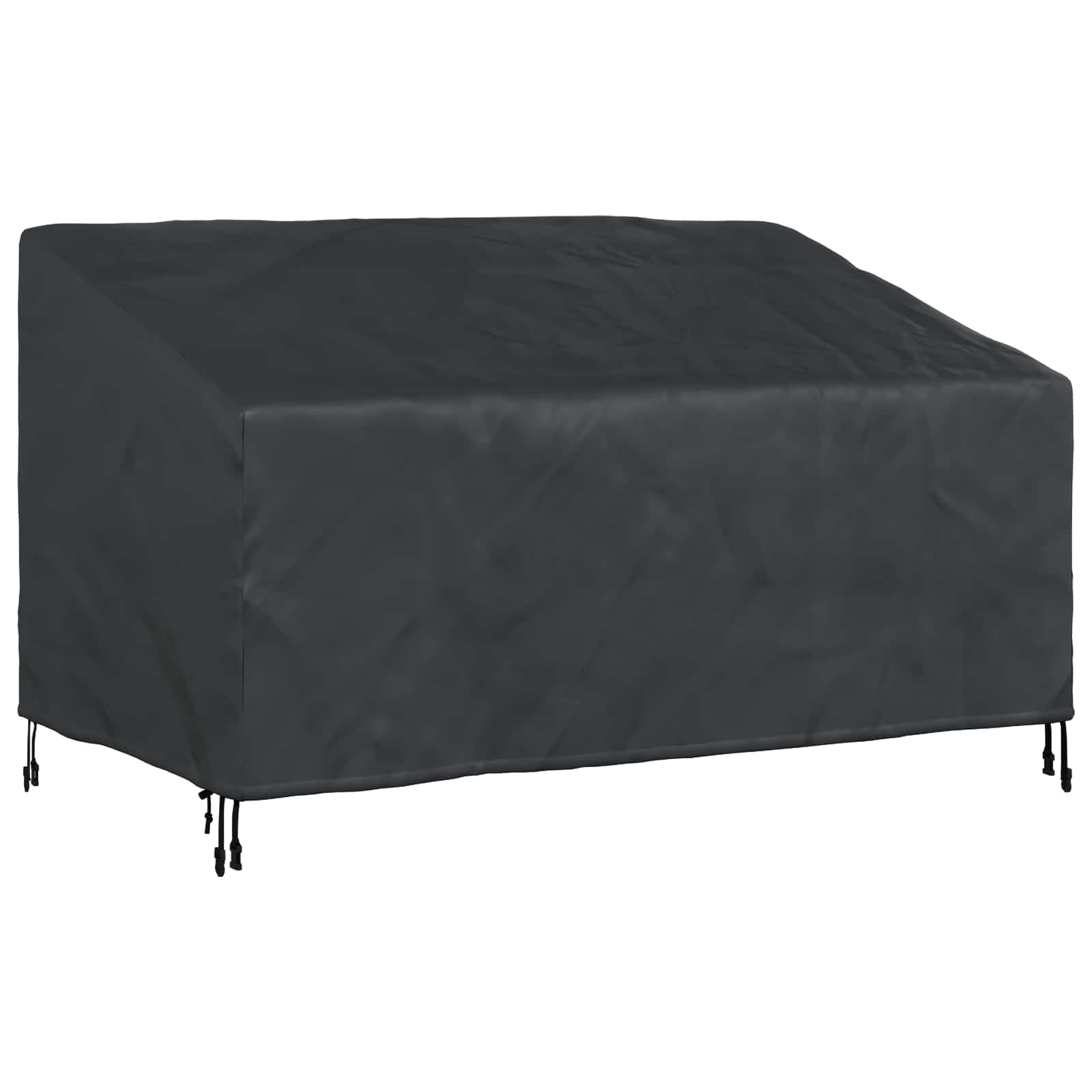 Hagebenkdeksel Svart 160 X 100 X 61 / 89 Cm 210D Oxford Stoff