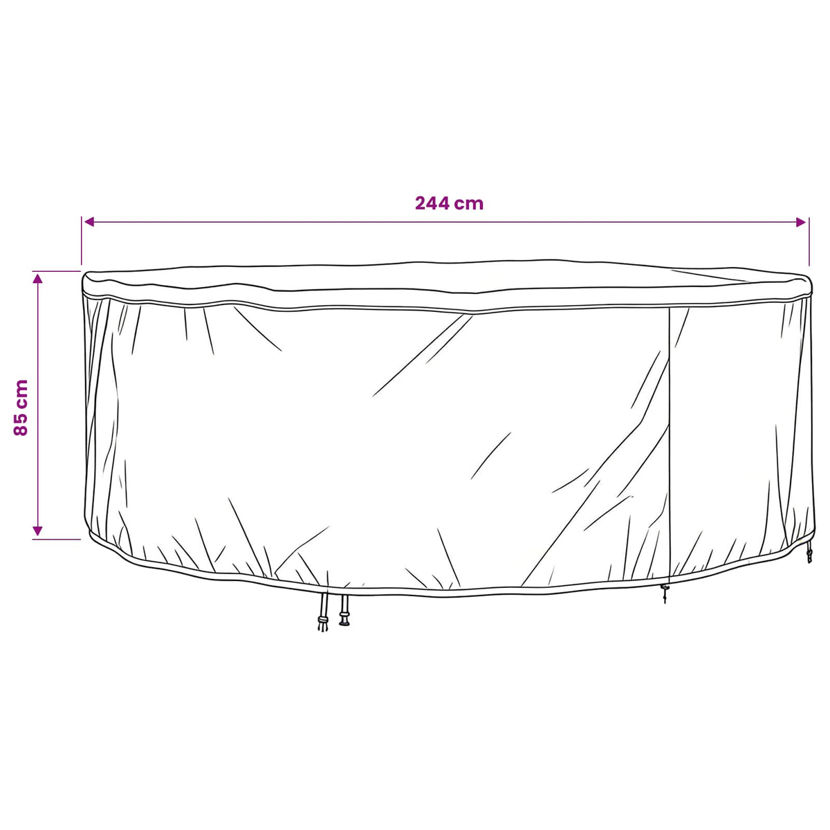 Møbelbeskyttelse Svart 244 X 244 X 85 Cm 420D Oxford Stoff