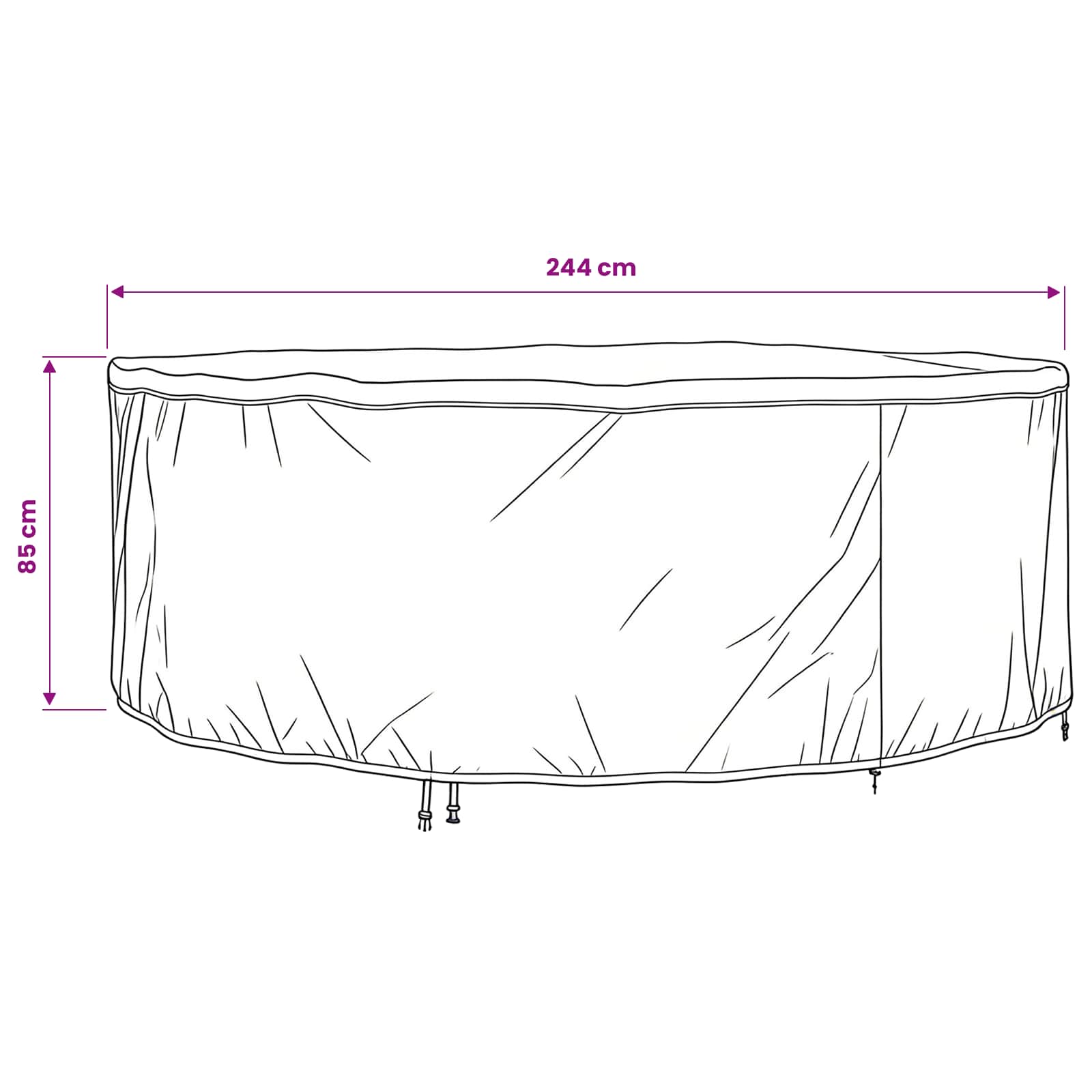 Møbelbeskyttelse Svart 244 X 244 X 85 Cm 420D Oxford Stoff