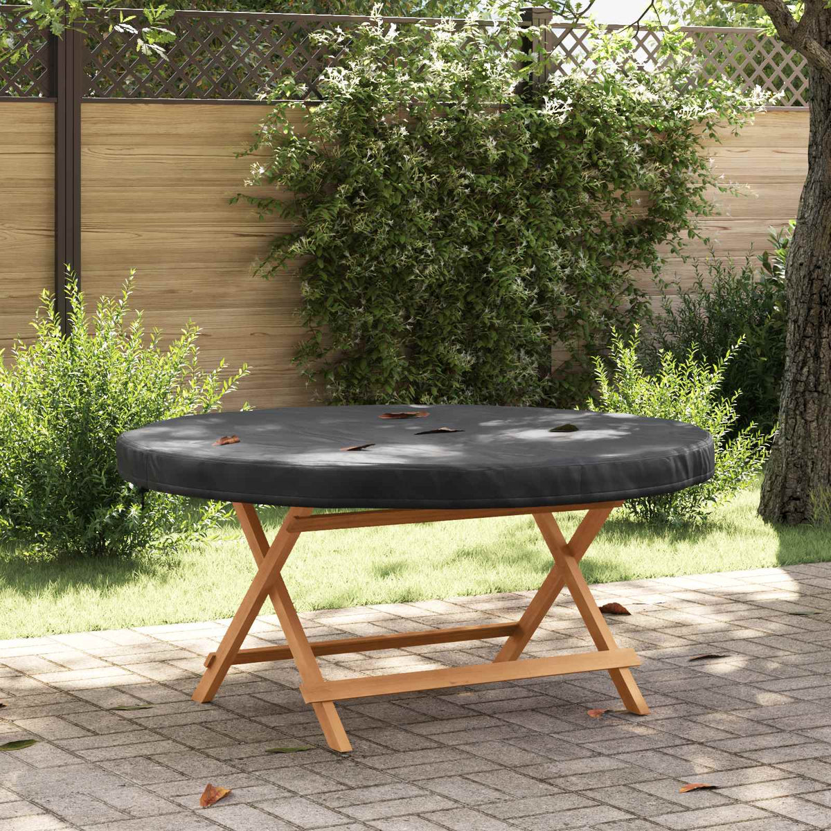 Utendørs Bordtrekk Svart 122 X 122 X 10 Cm 210D Oxford Stoff