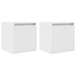 Veggmontert Nattbord 2 Stk Hvit 38X34X40 Cm