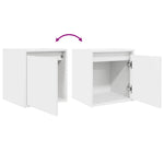 Veggmontert Nattbord 2 Stk Hvit 38X34X40 Cm