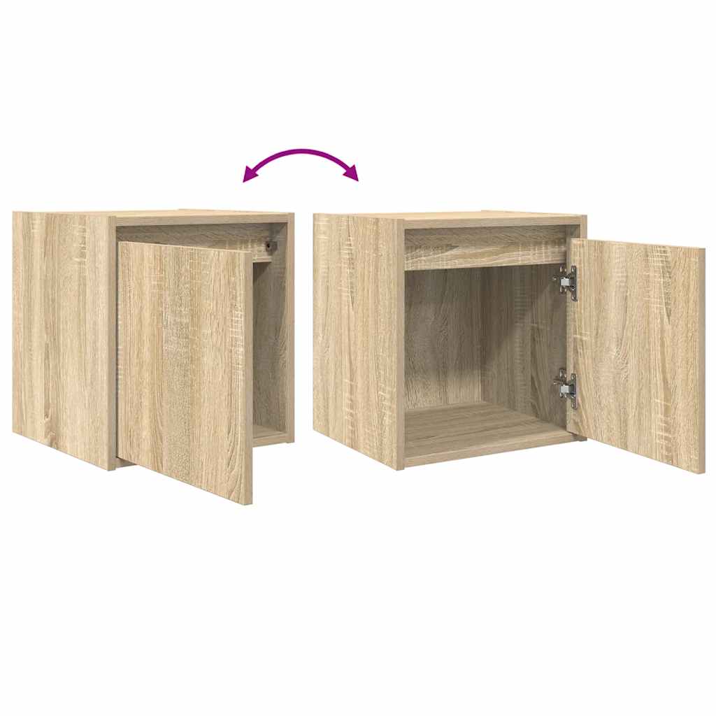 Veggmontert Nattbord Sonoma Eik 38X34X40 Cm