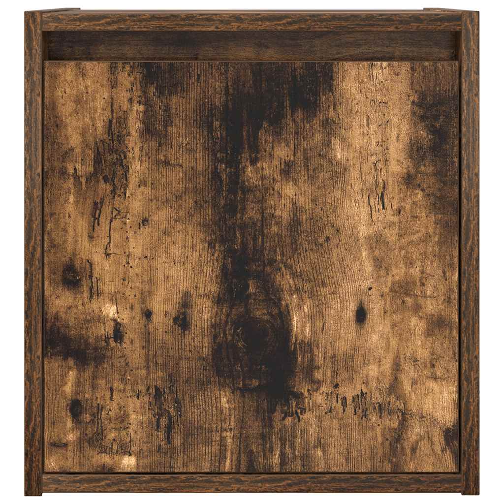 Veggmonterte Nattbord 2 Stk Røkt Eik 38X34X40 Cm